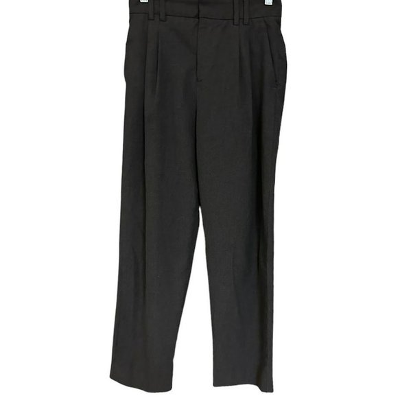 Zara Dark Gray Stretch Waist High Rise Straight Leg Dress Pants Womens 4 - Picture 1 of 5